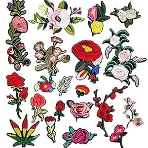 Dandan DIY 20pcs Assorted Flowers Sew On/Iron On Patch Applique Kid ...