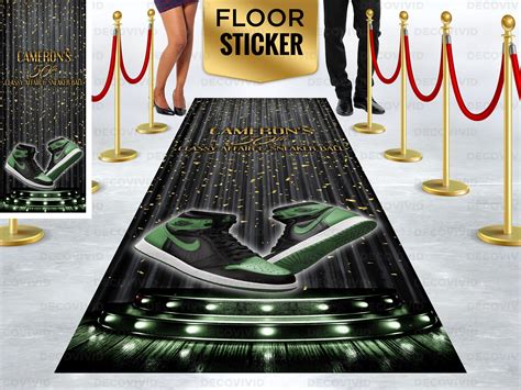 Green Sneaker Ball, Red Carpet, Champagne Bottle, Shoes Decor, Vinyl ...