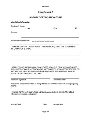 Fillable Online NOTARY CERTIFICATION FORM Fax Email Print - pdfFiller