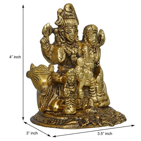 JaipurCrafts Premium Metal Shiv Parivar - 4 Inches (Metal, Gold) HOME ...