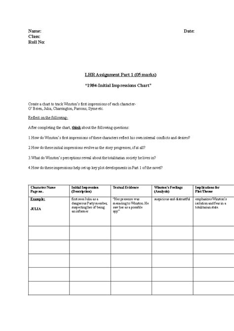 LHR Assignment 25 Marks - Name: Date: Class: Roll No: LHR Assignment ...