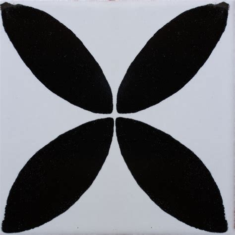 Fine Crafts Imports 4.2" x 4.2" 9pcs TalaMex Black Clover Mexican Tile ...