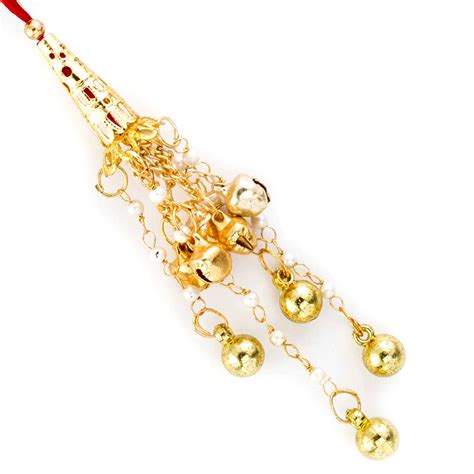 Aapno Rajasthan Golden Bells Embellished Beautiful Lumba Rakhi