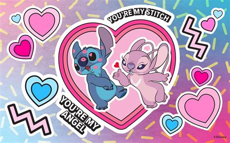 🔥 Free Download Valentine S Day Stitch And Angel Wallpaper Desktop Ipad ...