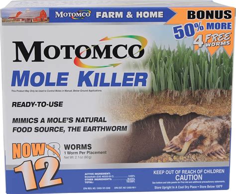 Motomco 198880 Mole Killer Ready To Use Bonus Box, 12 Worm B : Amazon ...