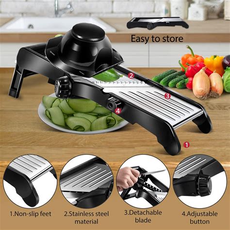 Buy ZNM Mandoline Slicer for Kitchen - Adjustable Stainless Steel ...