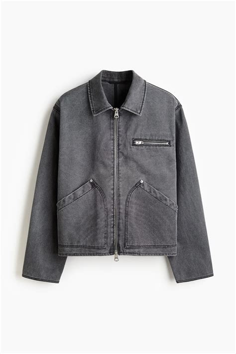 Canvas workwear jacket - Vintage black - Men | H&M IN
