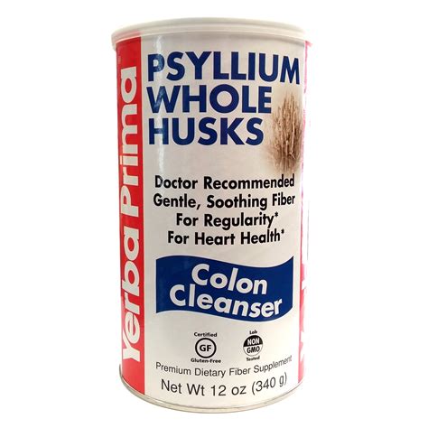Yerba Prima Psyllium Whole Husks Colon Cleanser, 12 oz can