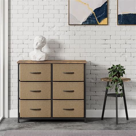 Buy CubiCubi 6 Drawer Dresser for Bedroom, Fabric Dresser Storage Tower ...