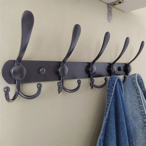 Buy Dseap Coat Rack Wall Mounted - 5 Tri Hooks, Heavy Duty, Stainless ...