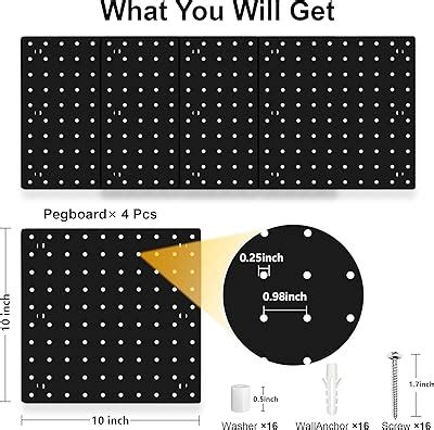 LANSI 4Pcs Peg Board, Black Pegboard Wall Organizer Panels India | Ubuy