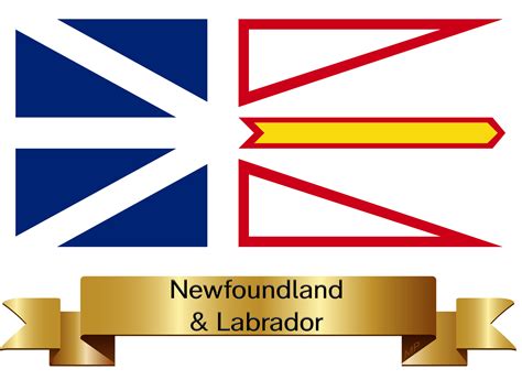 Flag of Newfoundland and Labrador in Gold, Blue, and Red