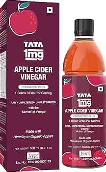 Tata 1mg Apple Cider Vinegar ACV Probiotic Plus, For Weight Management ...