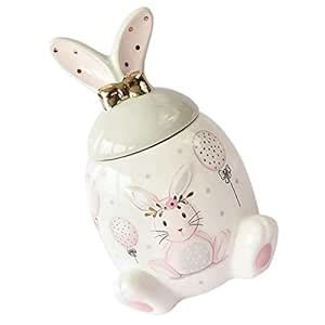Buy Ubervia® Ceramic Rabbit Jar Bunny Candy Jar Bunny Figure Porcelain ...