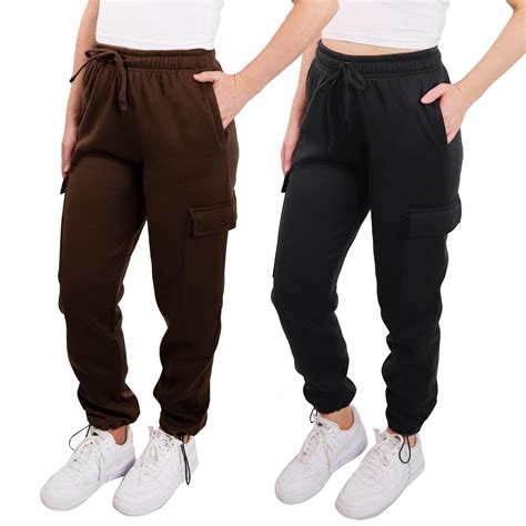 SPXTREME [2 Pack] Women's Cargo Jogger Sweatpants with Adjustable ...