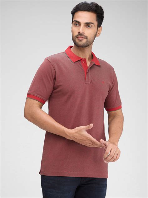 Raymond Maroon Structure Modern Fit Half Sleeve Cotton T-Shirt – MyRaymond