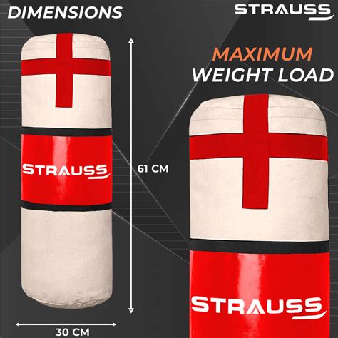 Strauss Canvas Heavy Duty Filled Gym Punching Bag | Comes with Hanging ...