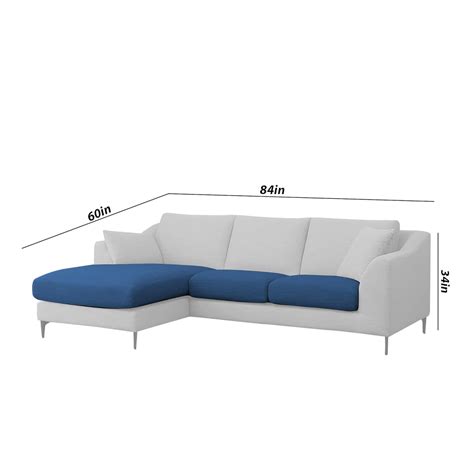 Casaliving Cortina LHS 4 Seater L Shape Sofa Set for Living Room (Blue
