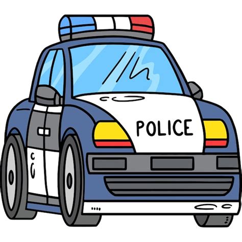 Police car cartoon colored clipart illustration | Premium Vector