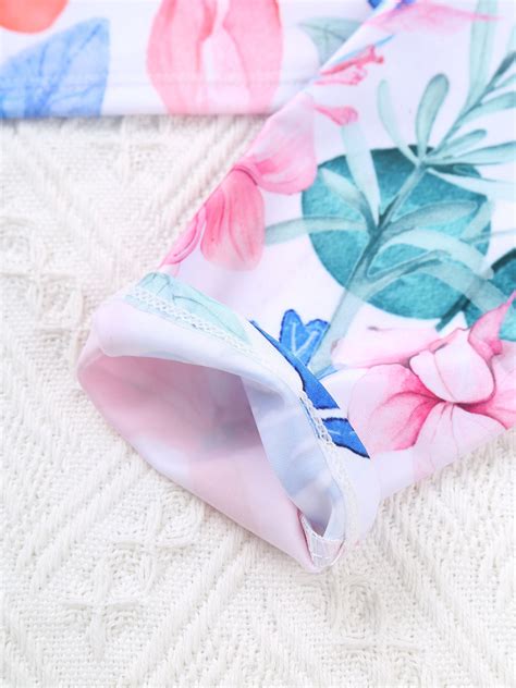 Kids Girls Floral Print Beachwear Swimming Suit Ro... – Vicedeal