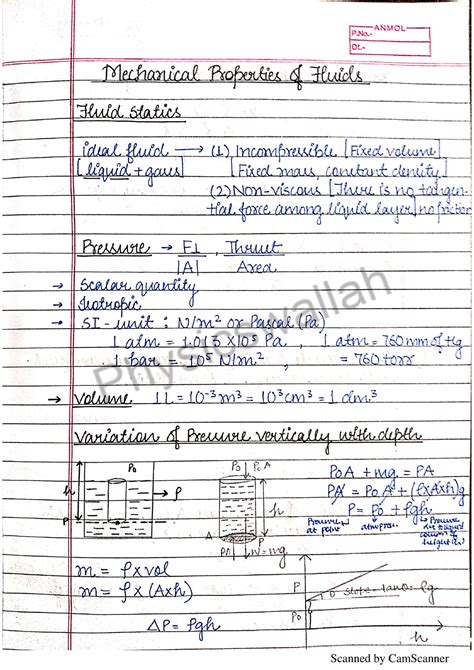 Mechanical Properties of Fluids - Fluid Mechanics - Studocu