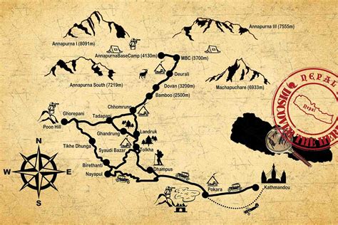 ABC Base Camp Map 的图像结果