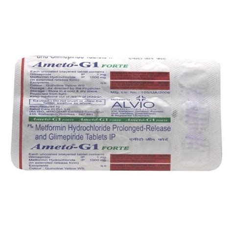Ameto-G1 Forte Tablet 15's Price, Uses, Side Effects, Composition ...