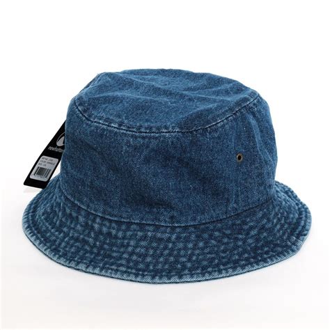 バケットハット 帽子 ニューハッタン newhattan 1530 Cotton Denim Bucket Hats デニム ダークブルー ...