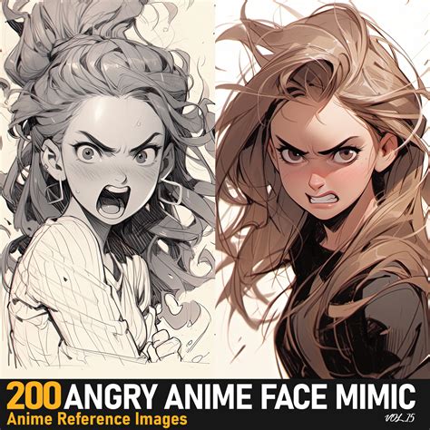 ArtStation - Angry Anime Face Mimic VOL.15|4K Reference Images