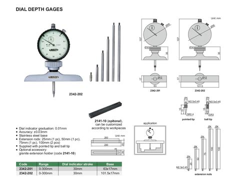 INSIZE Dial Depth Gauge / Gage 2342