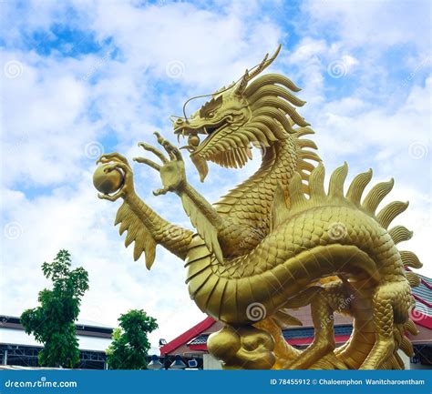 Chinese dragon statue stock photo. Image of chinese, animal - 78455912