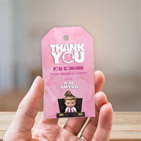 Thank you tags / Labels | Boss Baby Girls Theme – Ezyprints Studio
