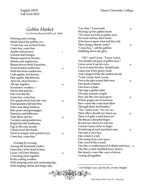 Goblinmarket - Cerpen - ‘Goblin Market’ is probably the most famous ...