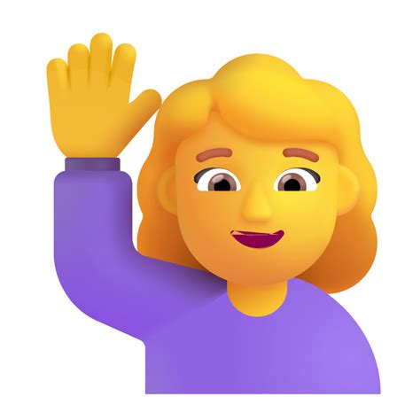 Woman Raising Hand 3d Default Icon | FluentUI Emoji 3D Iconpack | Microsoft
