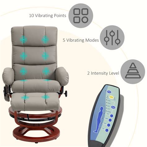 Buy HOMCOM Recliner Chair with Ottoman, Electric Faux Leather Recliner ...