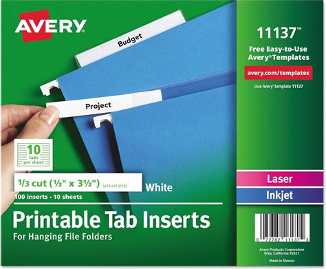 pendaflex printable tab inserts 35020599 template