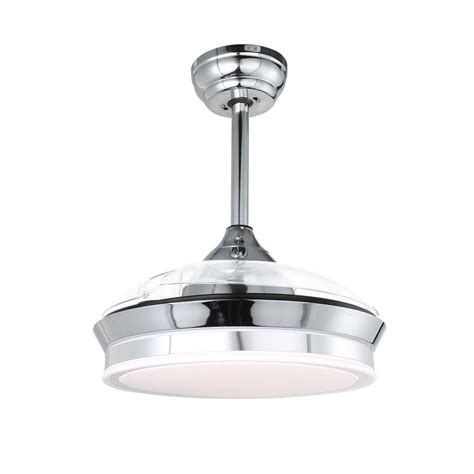 Buy 36 in. LED Chrome Retractable Ceiling Fan with Light and Remote ...