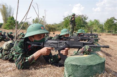 Vietnamese infantrymen with their STV rifles in training, Vietnam ...