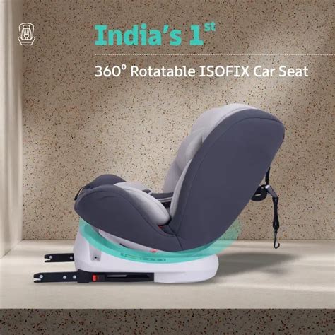 Jack N Jill ISOFIX Seat Grey For 0 To 12 Years Kids Travel Safety ...