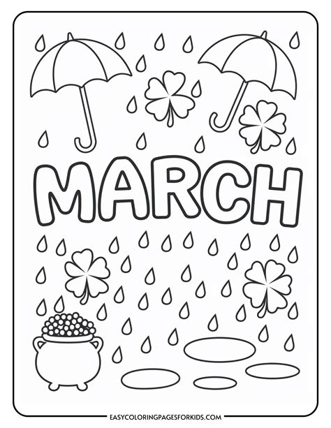 March Coloring Pages for Kids (6 Free PDF Printables) - Easy Coloring Pages for Kids in 2025 ...
