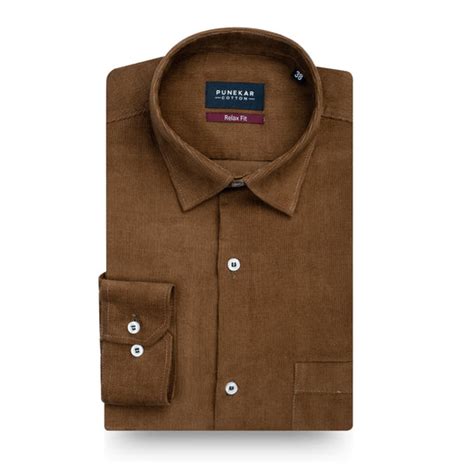 Brown Color Corduroy Shirt For Men – Punekar Cotton