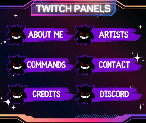 30 X Twitch Panels, Gengar Panels, Stream Panels, Cute Gengar Ready to ...