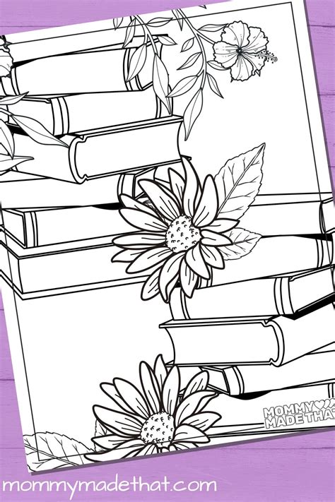 Library Book Coloring Page