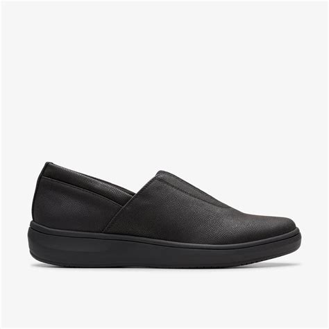 Women's BreezeSky Ria Black/Black Slip-Ons | Clarks