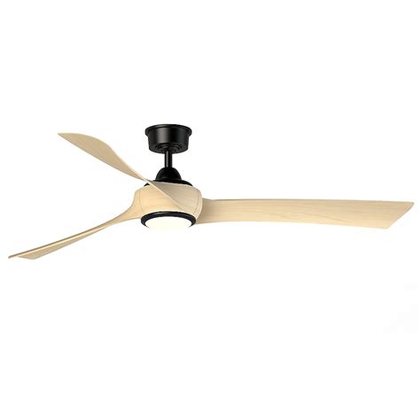 Fanimation Wrap Custom 64-in Black with Natural Blades Color-changing ...