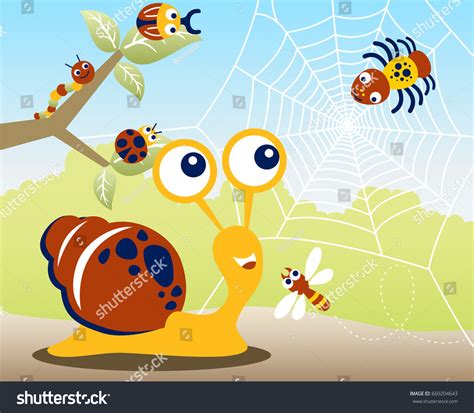 Snail Bugs Vector Cartoon Illustration: เวกเตอร์สต็อก (ปลอดค่าลิขสิทธิ์ ...