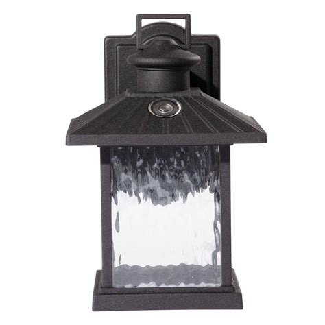 Buy Lumsden 7 in. Black Outdoor Integrated LED Wall Lantern Sconce with ...