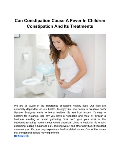PPT - Can Constipation Cause A Fever In Children Constipation And Its ...