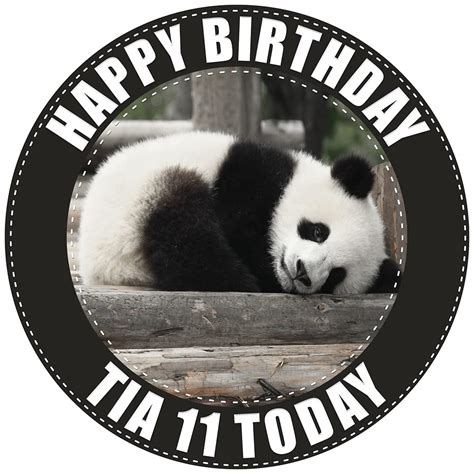 Buy Panda Bear - Any Size (4in - 7.5in) Personalised Edible Cake Topper ...