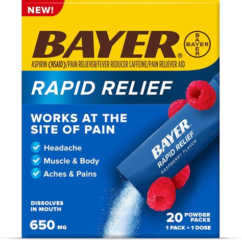 Amazon.com: Bayer Extra Strength Aspirin 500 mg, Pain Reliever and Fever Reducer, Powerful Pain ...